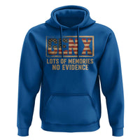 Funny Saying Sarcastic Gen X Lots of Memories No Evidence Hoodie Vintage American Flag