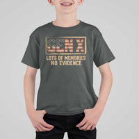 Funny Saying Sarcastic Gen X Lots of Memories No Evidence T Shirt For Kid Vintage American Flag
