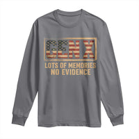 Funny Saying Sarcastic Gen X Lots of Memories No Evidence Long Sleeve Shirt Vintage American Flag