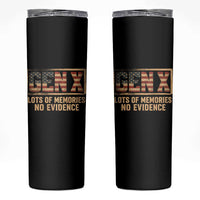 Funny Saying Sarcastic Gen X Lots of Memories No Evidence Skinny Tumbler Vintage American Flag