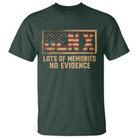 Funny Saying Sarcastic Gen X Lots of Memories No Evidence T Shirt Vintage American Flag