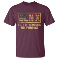 Funny Saying Sarcastic Gen X Lots of Memories No Evidence T Shirt Vintage American Flag