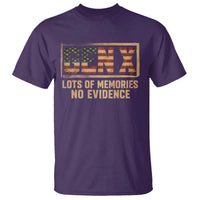 Funny Saying Sarcastic Gen X Lots of Memories No Evidence T Shirt Vintage American Flag