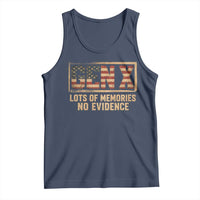 Funny Saying Sarcastic Gen X Lots of Memories No Evidence Tank Top Vintage American Flag