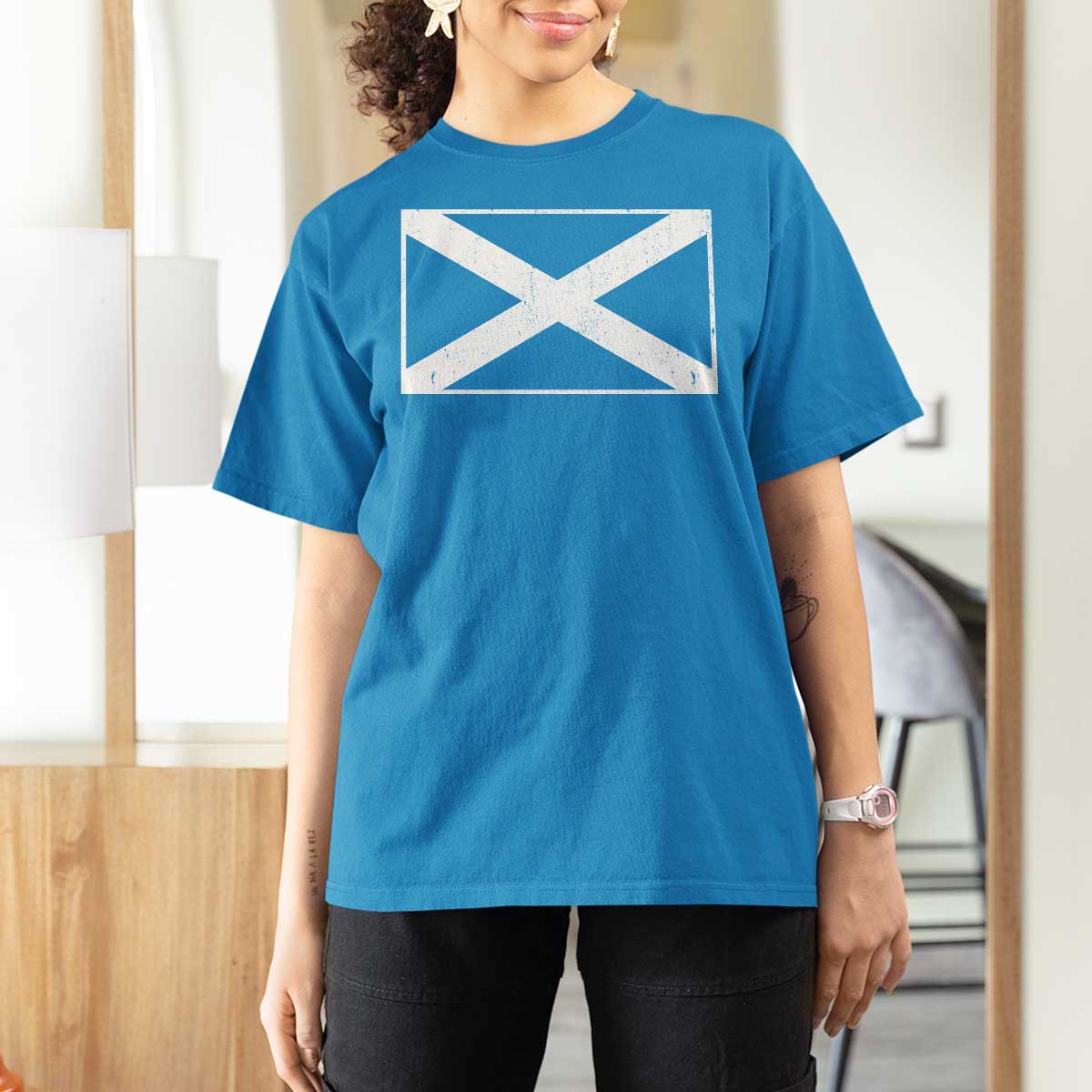 Scotland Flag Saltire T Shirt For Women SCOT Scottish Independence Pride