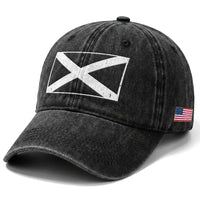 Scotland Flag Saltire Washed Cotton Baseball Cap SCOT Scottish Independence Pride