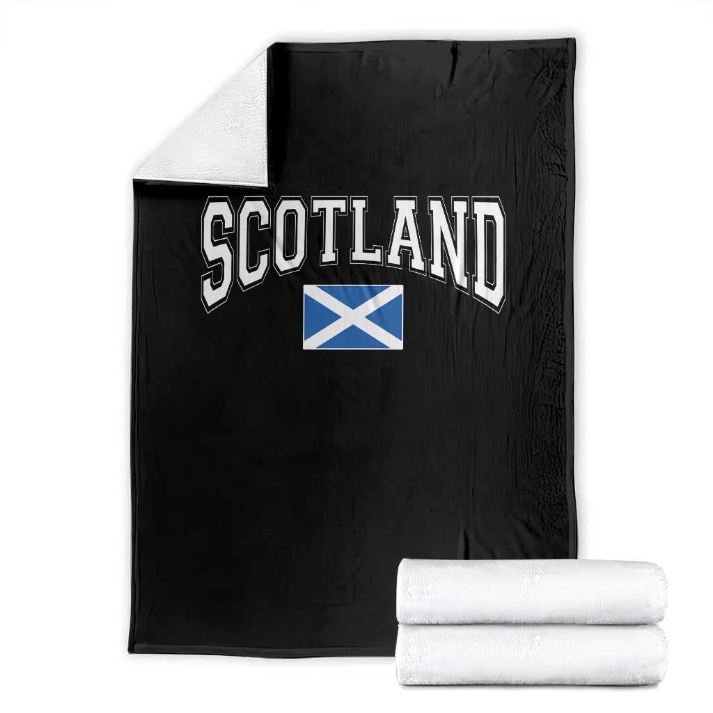 Scotland Throw Blanket Vintage Retro Varsity Sports Scottish Flag Graphic