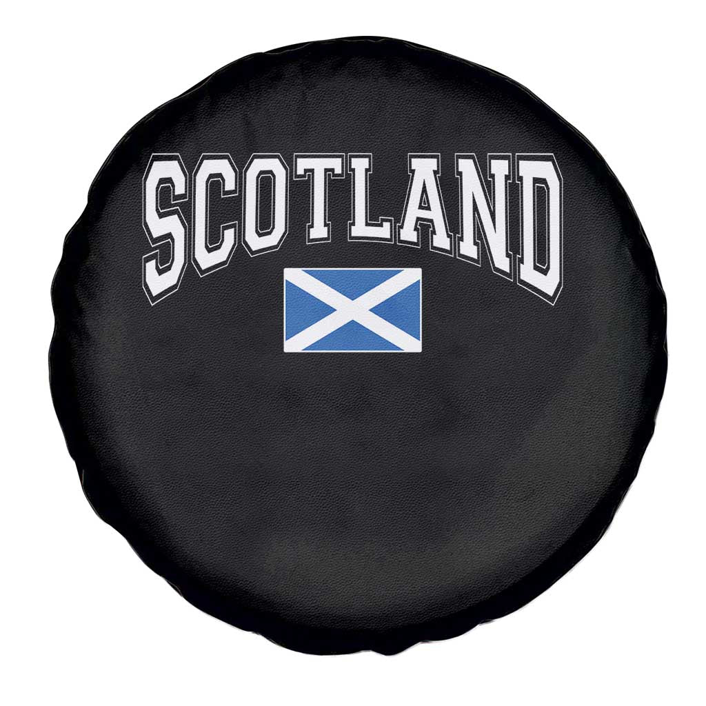 Scotland Spare Tire Cover Vintage Retro Varsity Sports Scottish Flag Graphic