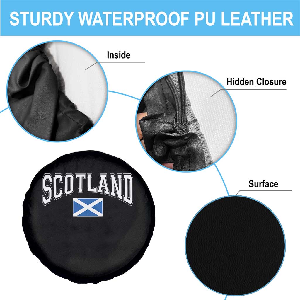 Scotland Spare Tire Cover Vintage Retro Varsity Sports Scottish Flag Graphic