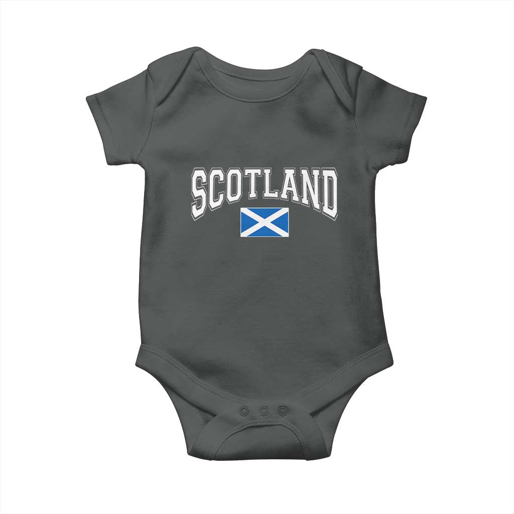 Scotland Baby Onesie Vintage Retro Varsity Sports Scottish Flag Graphic