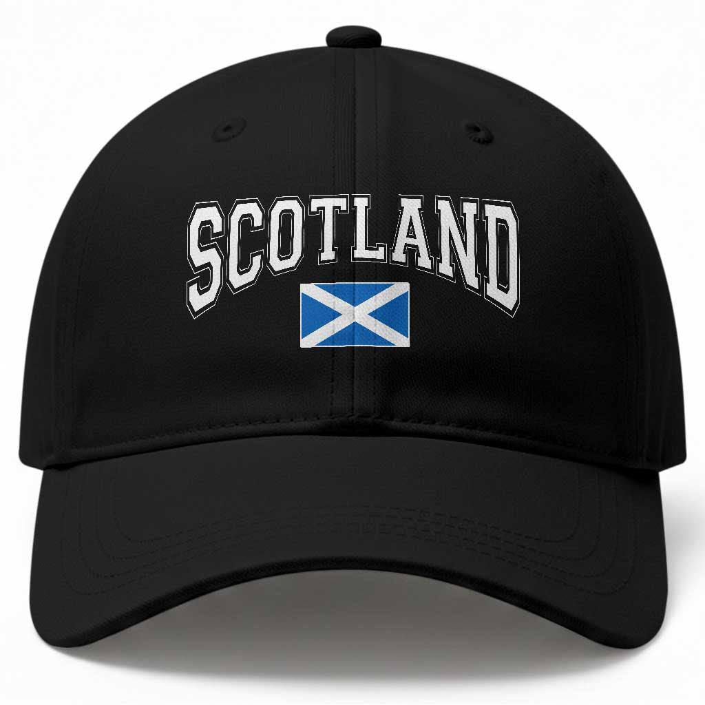 Scotland Baseball Cap Vintage Retro Varsity Sports Scottish Flag Graphic
