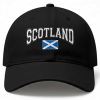 Scotland Baseball Cap Vintage Retro Varsity Sports Scottish Flag Graphic