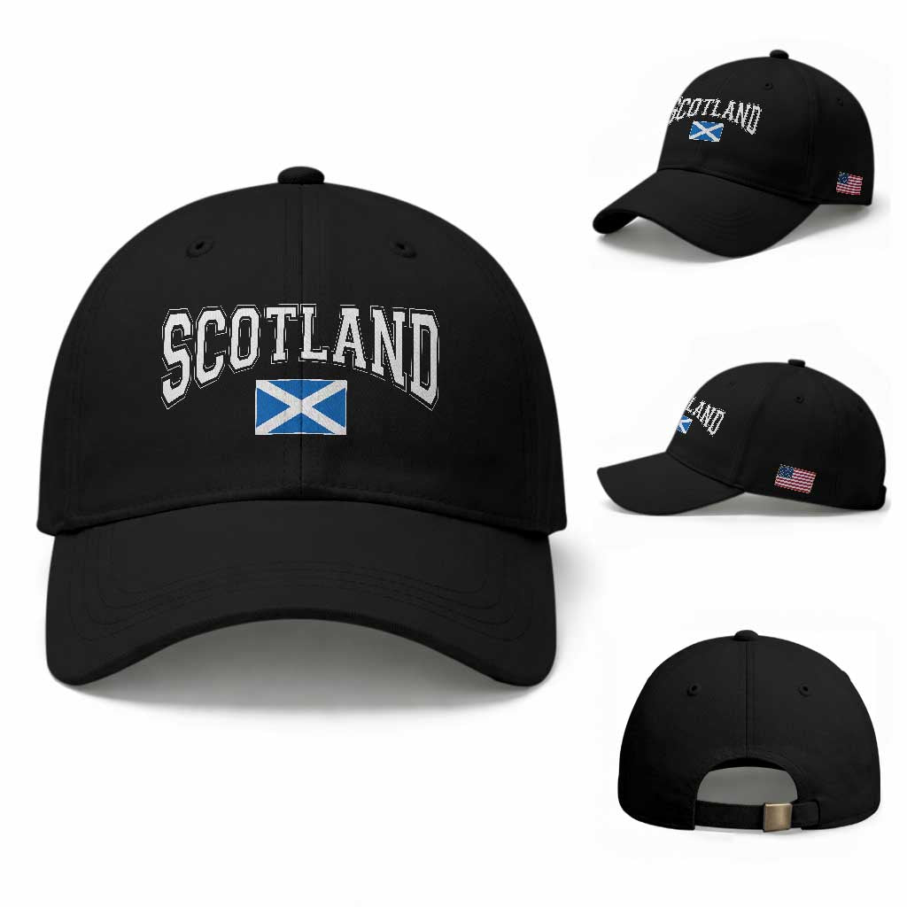 Scotland Baseball Cap Vintage Retro Varsity Sports Scottish Flag Graphic