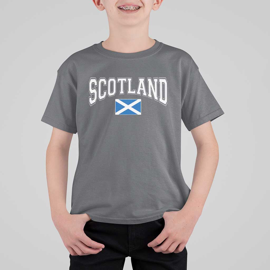 Scotland T Shirt For Kid Vintage Retro Varsity Sports Scottish Flag Graphic