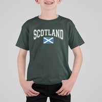 Scotland T Shirt For Kid Vintage Retro Varsity Sports Scottish Flag Graphic