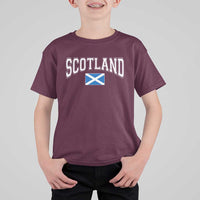 Scotland T Shirt For Kid Vintage Retro Varsity Sports Scottish Flag Graphic
