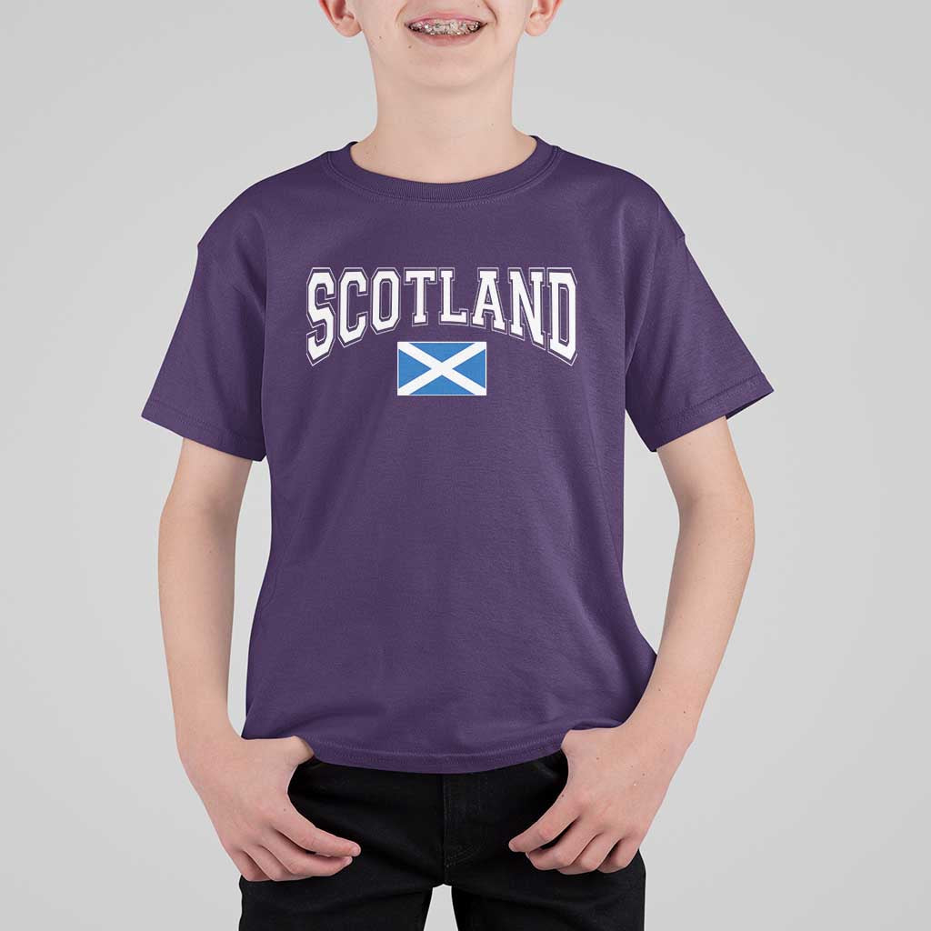 Scotland T Shirt For Kid Vintage Retro Varsity Sports Scottish Flag Graphic