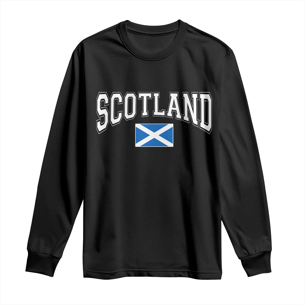 Scotland Long Sleeve Shirt Vintage Retro Varsity Sports Scottish Flag Graphic