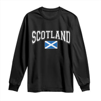 Scotland Long Sleeve Shirt Vintage Retro Varsity Sports Scottish Flag Graphic
