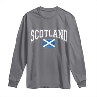 Scotland Long Sleeve Shirt Vintage Retro Varsity Sports Scottish Flag Graphic