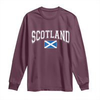 Scotland Long Sleeve Shirt Vintage Retro Varsity Sports Scottish Flag Graphic