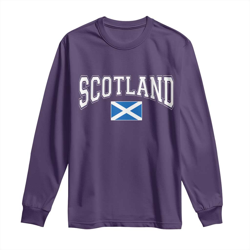 Scotland Long Sleeve Shirt Vintage Retro Varsity Sports Scottish Flag Graphic