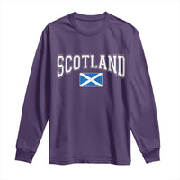 Scotland Long Sleeve Shirt Vintage Retro Varsity Sports Scottish Flag Graphic