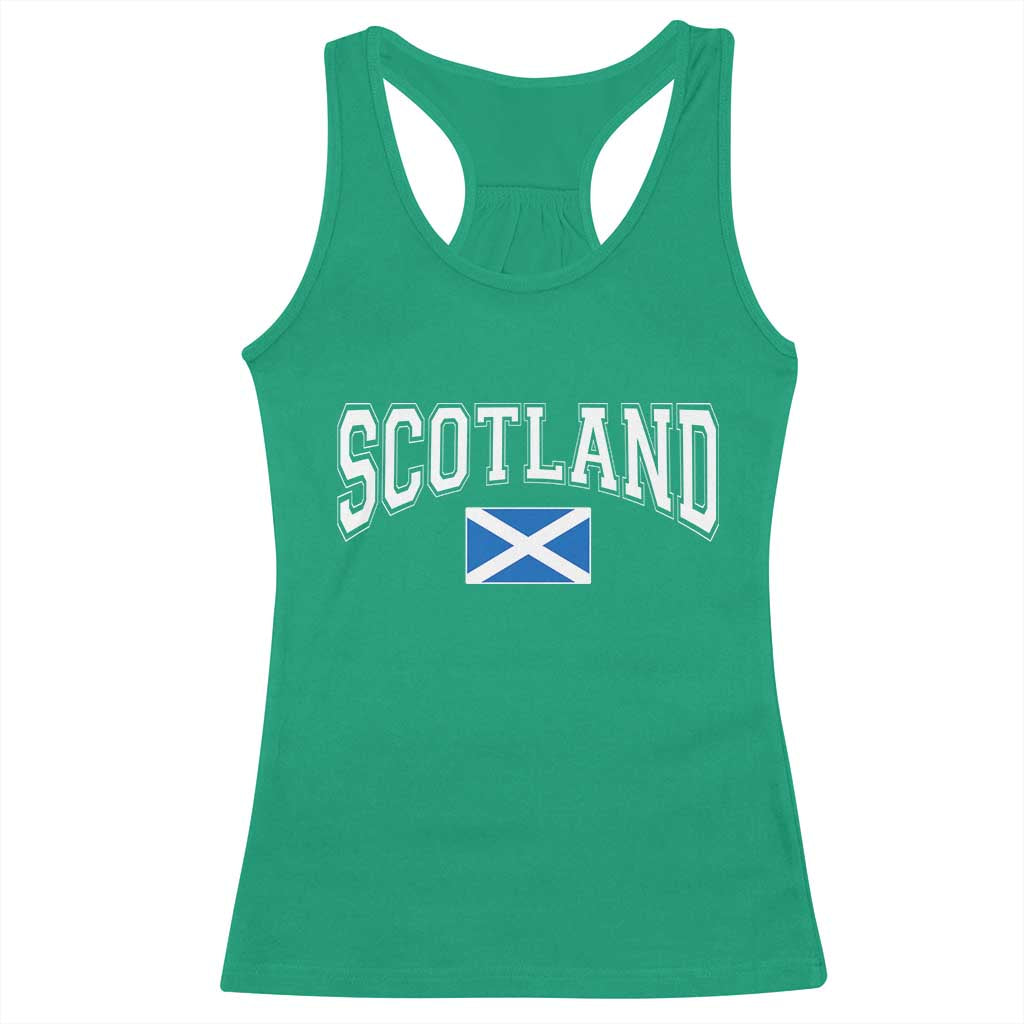 Scotland Racerback Tank Top Vintage Retro Varsity Sports Scottish Flag Graphic