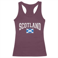 Scotland Racerback Tank Top Vintage Retro Varsity Sports Scottish Flag Graphic