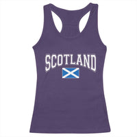Scotland Racerback Tank Top Vintage Retro Varsity Sports Scottish Flag Graphic
