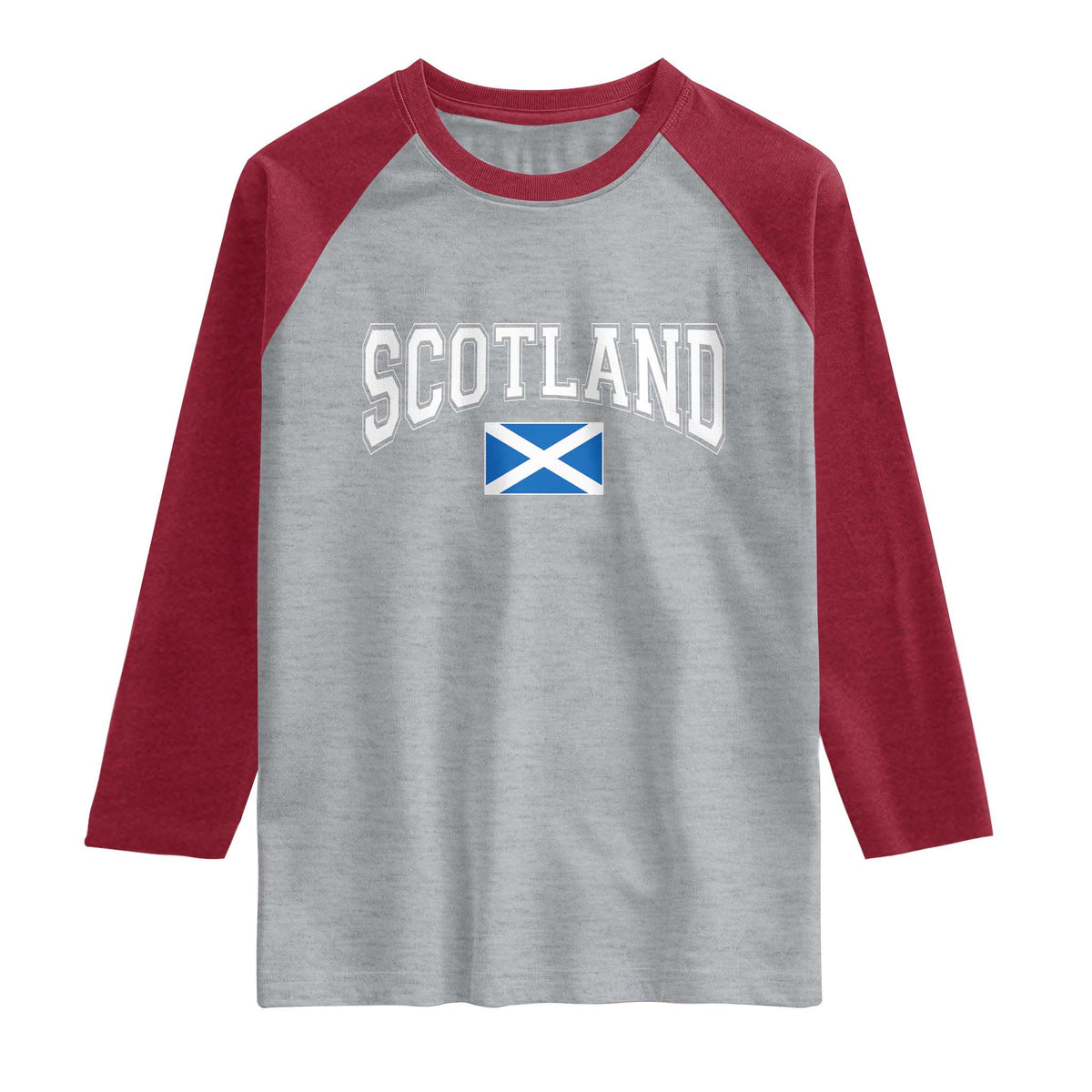 Scotland Raglan Shirt Vintage Retro Varsity Sports Scottish Flag Graphic