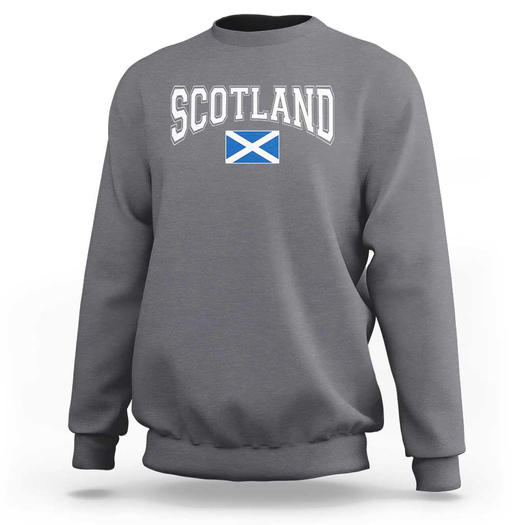 Scotland Sweatshirt Vintage Retro Varsity Sports Scottish Flag Graphic