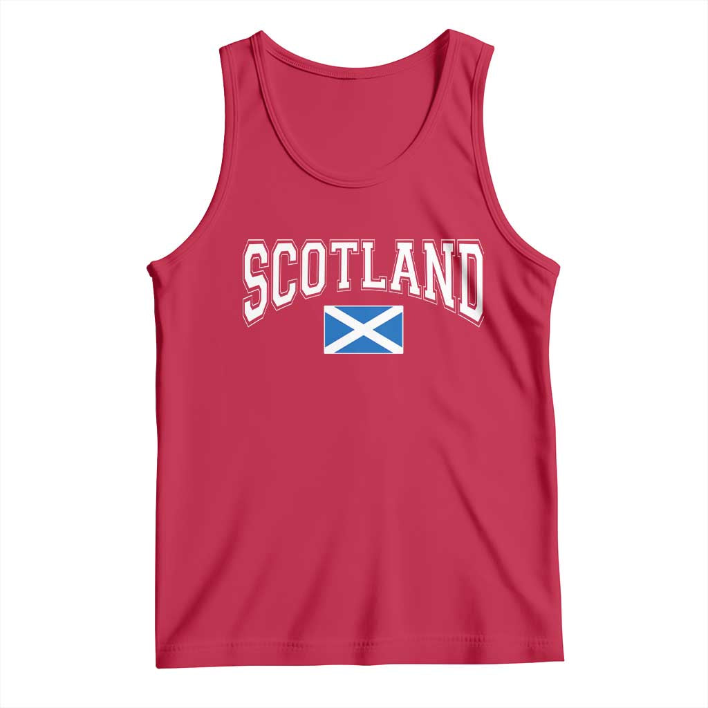 Scotland Tank Top Vintage Retro Varsity Sports Scottish Flag Graphic