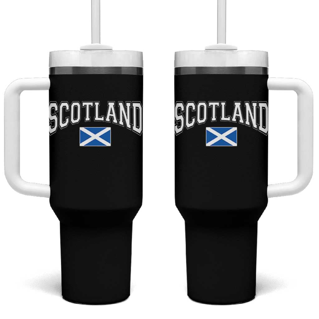 Scotland Tumbler With Handle Vintage Retro Varsity Sports Scottish Flag Graphic