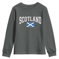 Scotland Youth Sweatshirt Vintage Retro Varsity Sports Scottish Flag Graphic