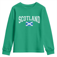 Scotland Youth Sweatshirt Vintage Retro Varsity Sports Scottish Flag Graphic