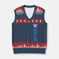 Scotland Flag V-Neck Knit Sweater Vest Vintage SCOT Scottish Independence Pride