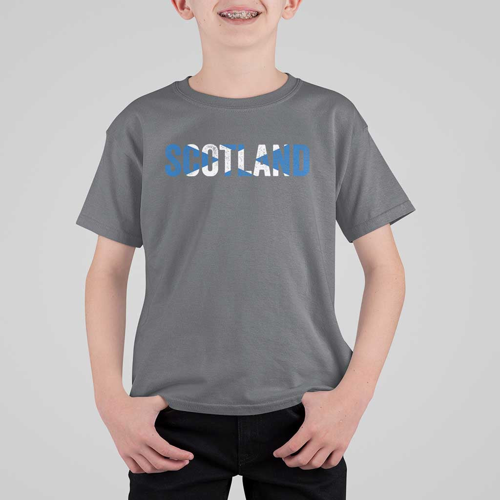 Vintage Scotland T Shirt For Kid Scottish Flag Retro Pride