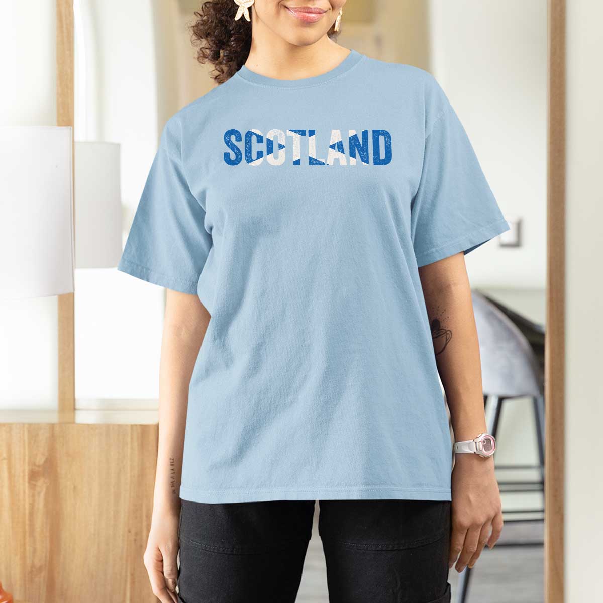 Vintage Scotland T Shirt For Women Scottish Flag Retro Pride