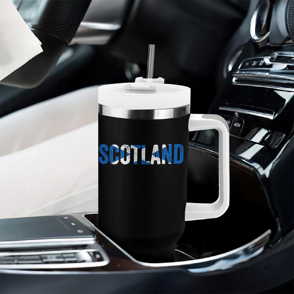 Vintage Scotland Tumbler With Handle Scottish Flag Retro Pride