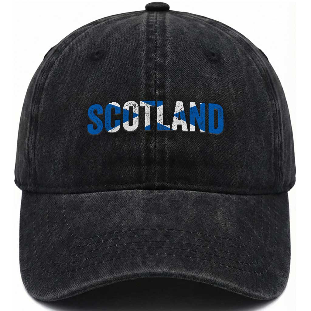 Vintage Scotland Washed Cotton Baseball Cap Scottish Flag Retro Pride
