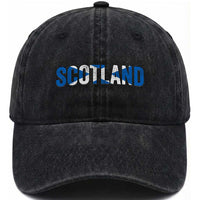 Vintage Scotland Washed Cotton Baseball Cap Scottish Flag Retro Pride