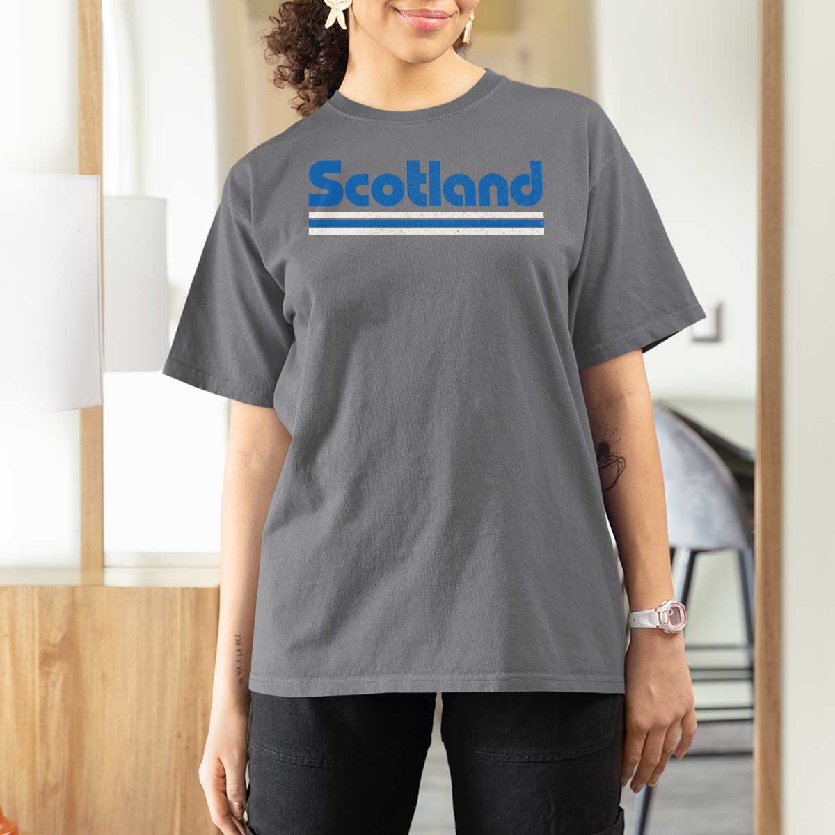Scotland Scottish Flag T Shirt For Women SCOT Fan Retro Vintage