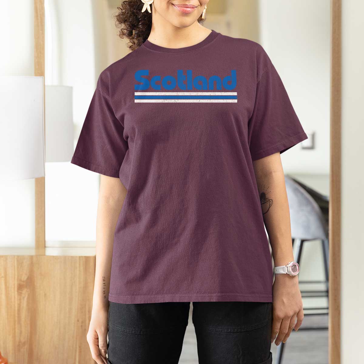 Scotland Scottish Flag T Shirt For Women SCOT Fan Retro Vintage