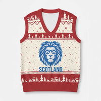 Vintage Scotland Lion V-Neck Knit Sweater Vest Retro SCOT Fan Scottish Flag