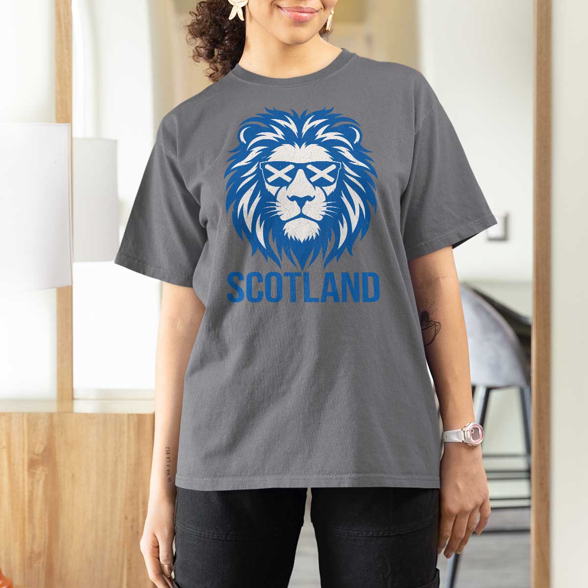 Vintage Scotland Lion T Shirt For Women Retro SCOT Fan Scottish Flag