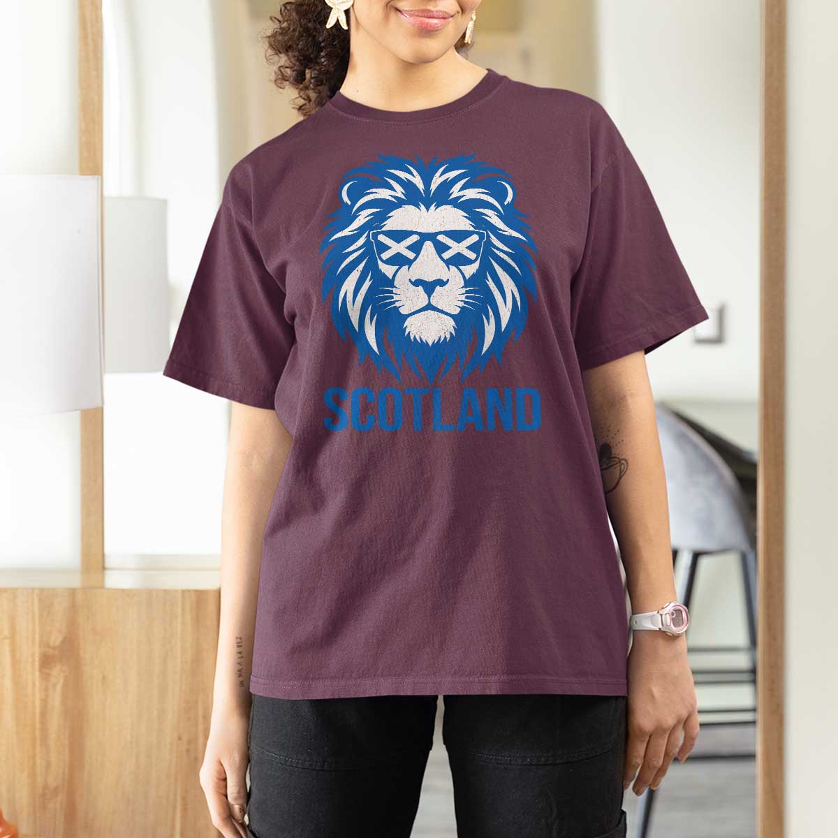 Vintage Scotland Lion T Shirt For Women Retro SCOT Fan Scottish Flag