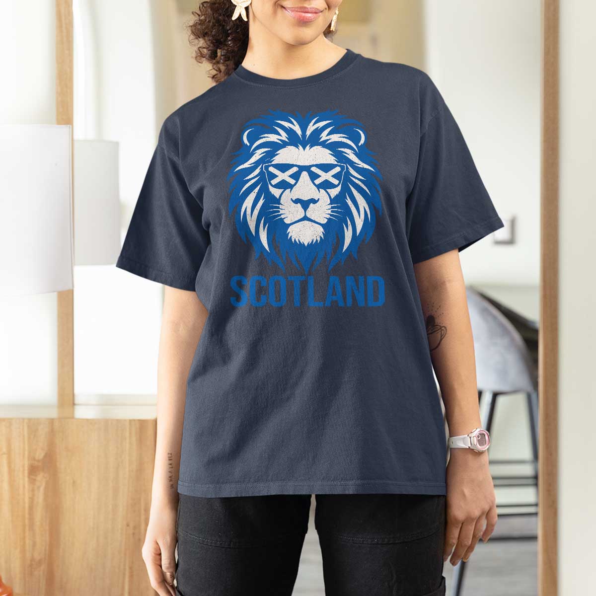 Vintage Scotland Lion T Shirt For Women Retro SCOT Fan Scottish Flag