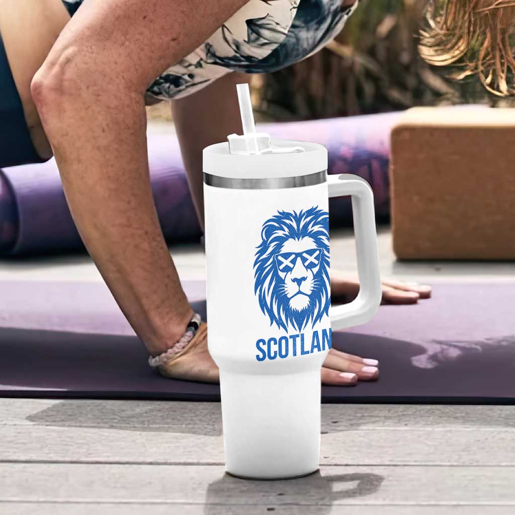 Vintage Scotland Lion Tumbler With Handle Retro SCOT Fan Scottish Flag