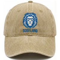 Vintage Scotland Lion Washed Cotton Baseball Cap Retro SCOT Fan Scottish Flag